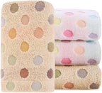 Pidada Hand Towels Set of 4 Colorful Polka Dot Pattern 100% Cotton Soft by Pidada