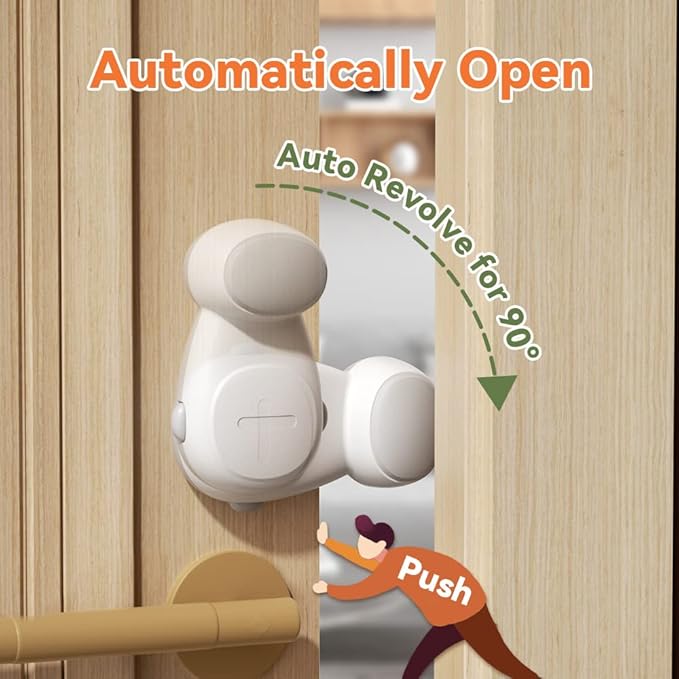 SAFELON 4 PCS Baby Safety Automatic Door Stopper, Automatic Door Finger Guards - Image 5