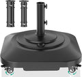 Umbrella Base with 5 Wheels, Upgraded 145lb Umbrella Stand Base, Heavy Duty & Windproof, Fillable Umbrella Base Mobile Umbrella Outdoor for Patio, Deck, Poolside, Lawn, Fits Most Sized Umbrellas by QZER