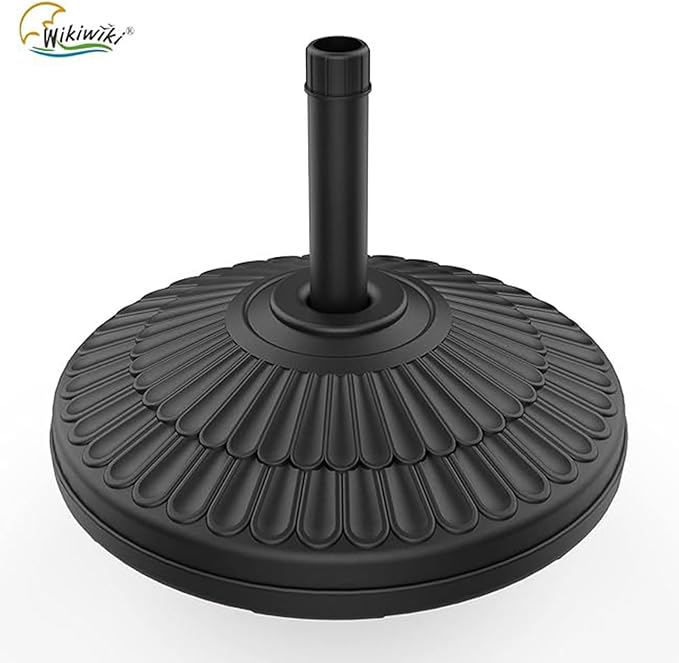 wikiwiki 80 Lbs Round Weighted Patio Umbrella Base, Free Standing Heavy Duty Base Water & Sand Filled Plastic Round Umbrella Base (Charcoal) - Image 7