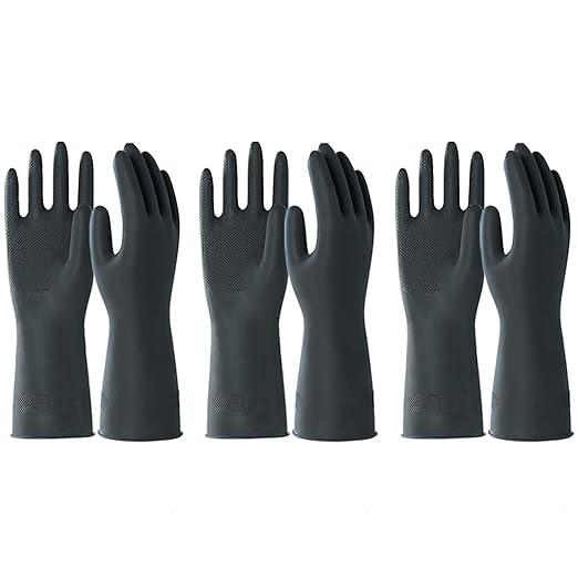 North Tower Heavy Duty Black Rubber Gloves by GOLVESHELPYOUIMPROVELIFE