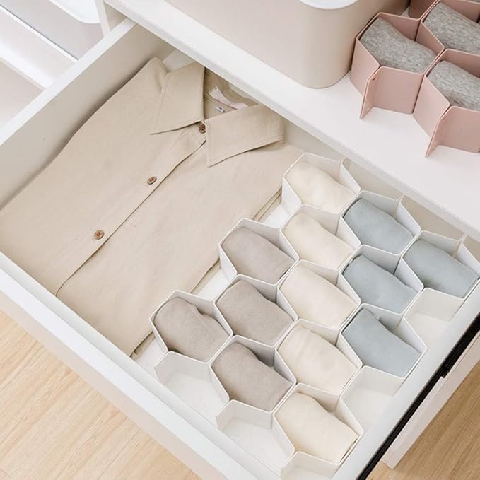 Poeland Drawer Divider Organizer Adjustable DIY Grid Honeycomb Drawer Divider - Image 3
