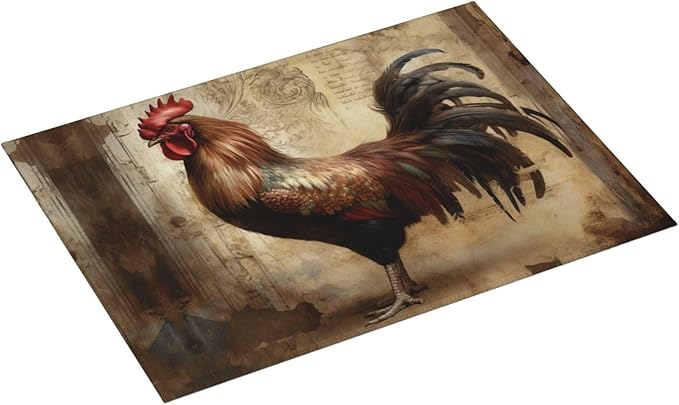 Roosters Dish Drying Mat for Kitchen Counter Protector and Decoration Super - Image 2