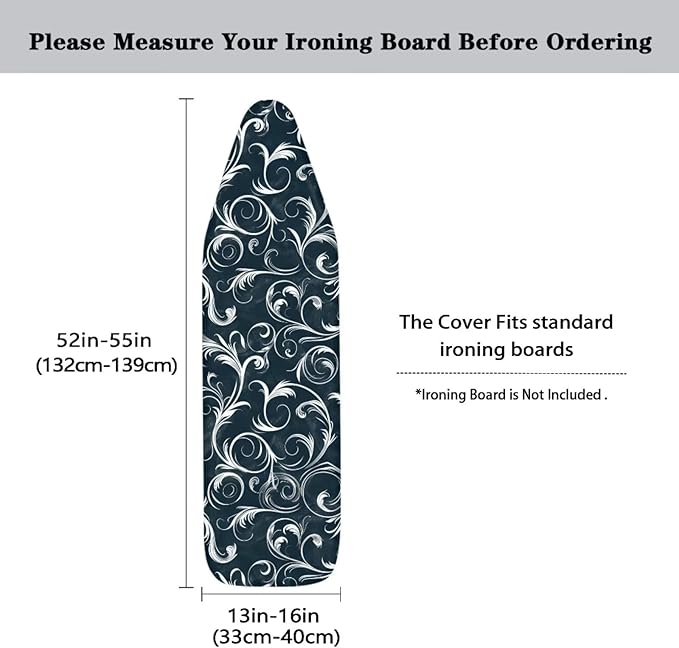 Dust Heat Resistant Ironing Board Cover, Vintage Flowers Print Ironing Board - Image 5