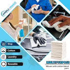 Simpli-Magic Cotton Shop Towels 14"x12" – White Reusable Cleaning Shop Rags - Image 4