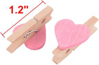 uxcell Card Photo Paper Love Heart Crafts Spring Pegs Mini Wooden Plastic Art - Image 2