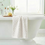 Artoid Mode 1 Pc White 3D Diamond Grid Jacquard Hand Towels - Image 4