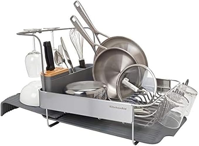 KitchenAid Compact to Full Size Expandable, Rust Resistant Satin Coated Dish by KitchenAid