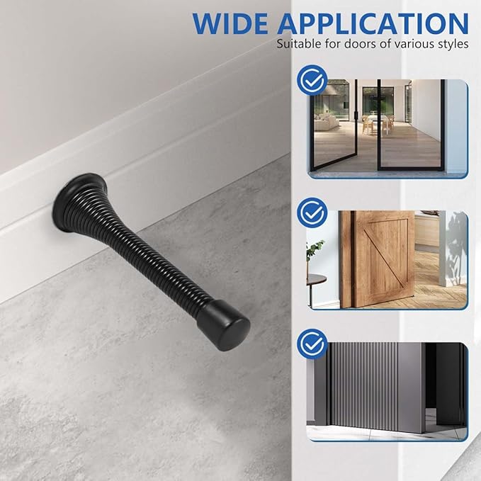 12 Pack Spring Door Stops 3 1/4 Inch Flexible Heavy Duty Spring Door Stopper - Image 5