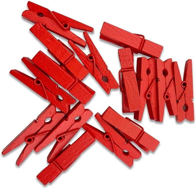 100pcs 35mm Natural Wooden Clips Photo Clips Clothespin DIY Wedding Party by Unknown
