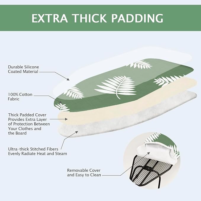 SheeChung 12.5"x32" Small Ironing Board Cover and Pad, Fits Mini Table Top - Image 5