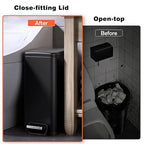Slim Bathroom Trash Can with Lid Soft Close, 2.6 Gallon Stainless Steel Garbage - Image 5