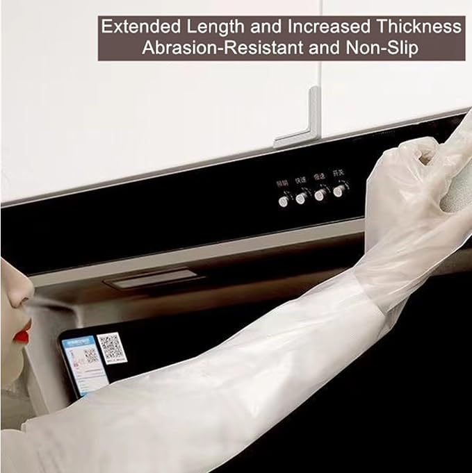 Hipifans Long Sleeve Cleaning Gloves, Dishwashing, Gardening - Image 3