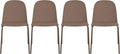 2xhome Set of 4 Modern Stackable Armless Dining Chairs | Plastic Shell Seat with Metal Legs | Indoor or Outdoor Use | Home Kitchen Patio, Brown by 2xhome