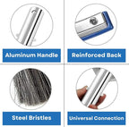 Aquatix Pro Pool Brush Head, Stainless Steel Bristles, Reinforced Aluminum Back - Image 3