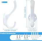 4 Pack Coat Hooks Wall Mount Heavy Duty Utility Retro Double Hooks - Image 3