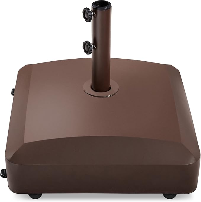 Best Choice Products 123lb Capacity Fillable Mobile Umbrella Base Heavy Duty Market Stand for Patio, Deck, Poolside w/ 4 Wheels, 2 Locks, 2 Knobs, Wind-Resistant Design - Bronze by BestChoiceProducts