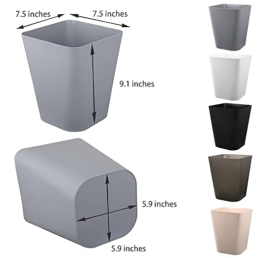 Small Bathroom Trash Can Plastic Garbage Can Square Waste Basket Trash Bins - Image 4