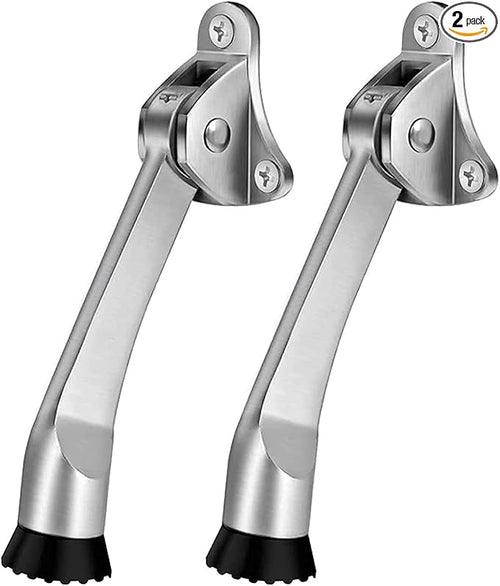 2 Pack 4 Inch Non-Slip Rubber Metal Door Stoppers by Khnum