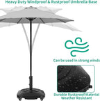 Umbrella Base with Wheels, Umbrella Stand Base Heavy Duty 100lb Windproof, Fillable Umbrella Base Mobile Square Umbrella Stand Outdoor Base for Patio, Deck, Poolside, Lawn, Fits Most Sized Umbrellas - Image 6