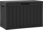 YITAHOME 45 Gallon Deck Box, Outdoor Storage Box for Patio Cushions, Outdoor Tools, Gardening Tools, Sports Equipment, and Throw Pillows, Lockable and Waterproof, Black by YITAHOME