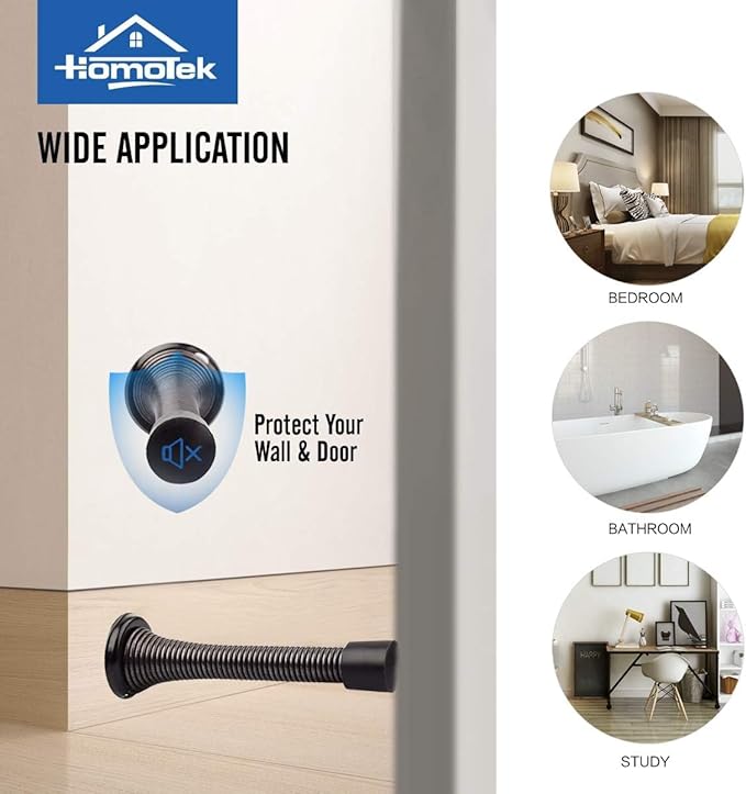 HOMOTEK 20 Pack Oil Rubbed Bronze Spring Door Stops, 3-1/8” Heavy Duty Door Stop - Image 3