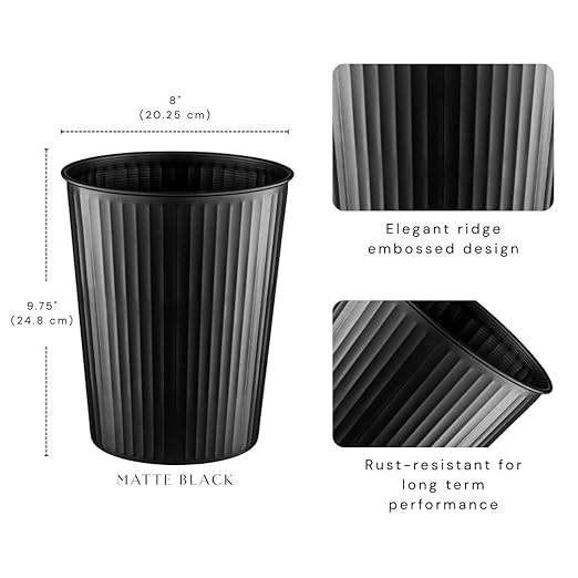 Monarch Abode Metal Bathroom Trash Can – Waste Basket - Image 2