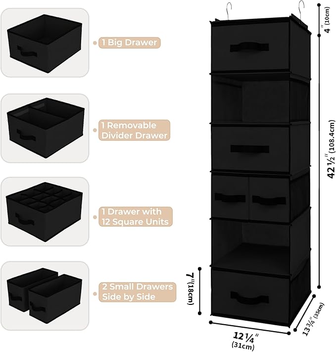 GRANNY SAYS Hanging Closet Organizer 6 Shelves, Closet Organization and Storage - Image 3