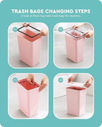 Baffect Small Trash Can with Lid Waste Basket Bathroom Garbage Can Dorm Room - Image 4