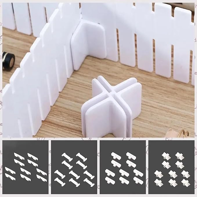 22 Pack Drawer Divider Clips Holder Plastic Mount Fixing Buckle Corner Angle - Image 7