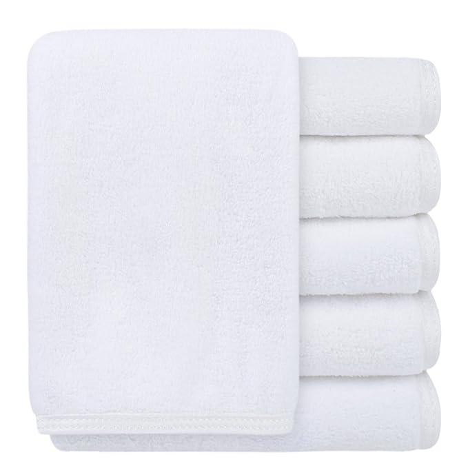 SINLAND Absorbent Coral Velvet Washcloth Ultra Soft Microfiber Face Towels 12 x by SINLAND