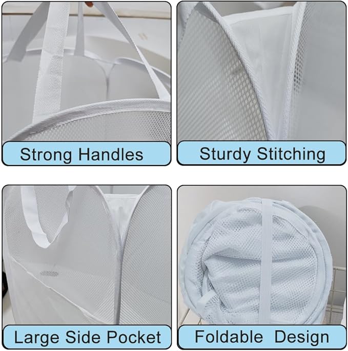 2Pcs Pop Up Hampers for Cruise, Folding Laundry Basket Space Saving Design - Image 6