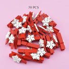 HAHIYO Mini Wooden Snowflake Clothespin Clip Christmas Photo Paper Holders - Image 6