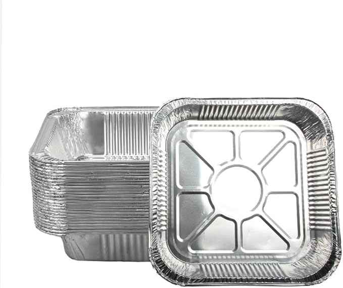 Non-Stick Disposable Air Fryer Aluminum Foil Liners Square 50PCS, Oil-Proof by ANQIA