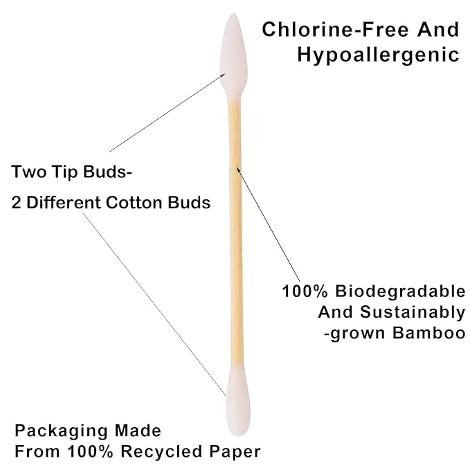 Natural Bamboo Cotton Swabs, Eco-Friendly & Biodegradable – Comfortable and Soft - Image 3