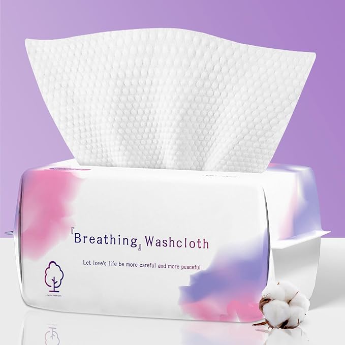 Disposable Face Towel 100 Count, Soft Cotton Face Towels, Dry Wipes Facial by LRCXL