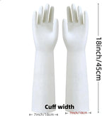 White Nitrile Rubber Gloves Large, Long Sleeve Thickened Reusable, 18inch - Image 4