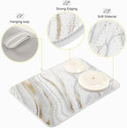 Marble Dish Drying Mat for Kitchen Counter White Golden Marble Gary Grey Drying - Image 4