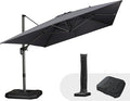 PURPLE LEAF 10'×13' Patio Umbrella with Base Included and Cover Outdoor Umbrella with Cover Extra Large Heavy Duty Cantilever Umbrella Grey by PURPLELEAF