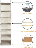 6-Shelf Hanging Closet Organizer and Storage, Collapsible Hanging Shelves - Image 4