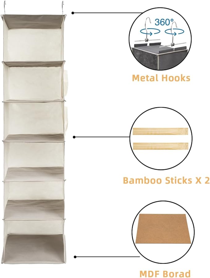 2 Packs Hanging Closet Organizer, 6-Shelf Closet Organizers and Storage - Image 4