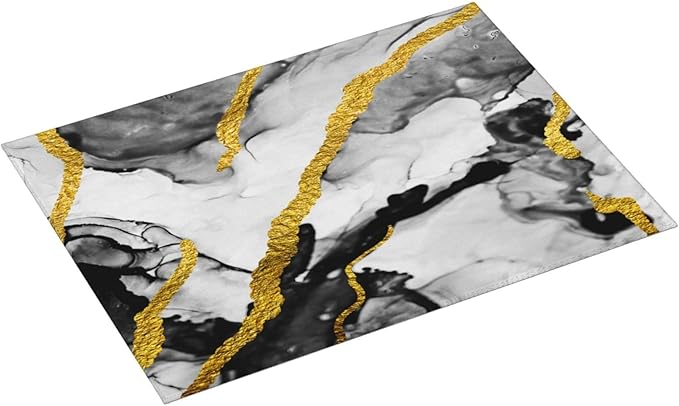 Black White Gold Marble Dish Drying Mats - Image 2