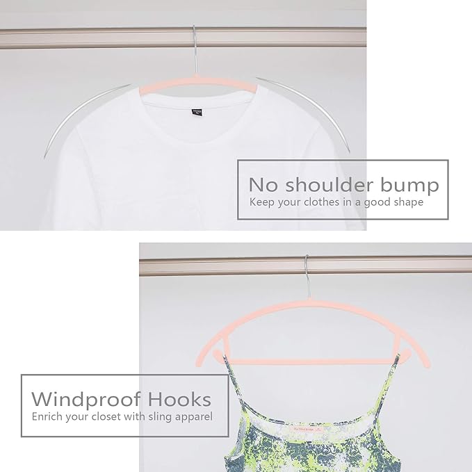 MIZGI Premium Velvet Hangers 30 Pack Heavyduty- Non Slip No Shoulder Bump Suit - Image 4