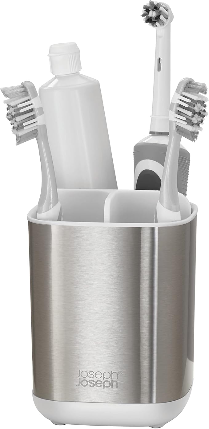 Joseph Joseph EasyStore Stainless-Steel Toothbrush Holder Bathroom Storage by JosephJoseph