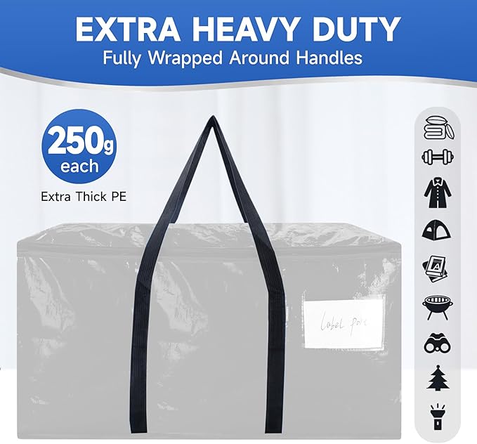 CONGREGATE 8-Pack Heavy Duty Black Moving Bags - Image 3