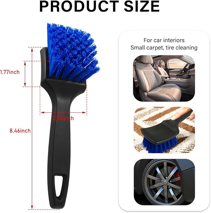 Car Carpet Cleaning Brush, Wheel Hub Scrub Brush Floor Mat Cleaning Brush - Image 2