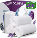 4 gallon Small Trash Bags Lavender Scented CCLINERS White Bathroom Garbage Bags by CCLINERS