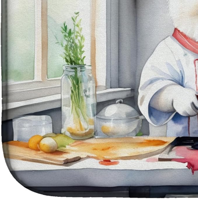Caroline's Treasures DAC6319DDM Samoyed The Chef Dish Drying Mat Absorbent Dish - Image 4