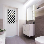 Checkered Black and White Hanging Laundry Hamper Door Hampers Bag Basket - Image 6