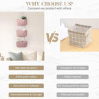 TeoKJ 3-Tier Wall hanging Storage Bags, Over the Door Organizer, Decorative - Image 3